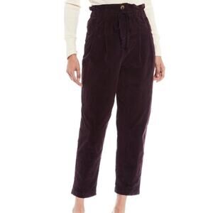 Free People Women's Paperbag Drawstring Corduroy Pants, Panther Rose, Size S